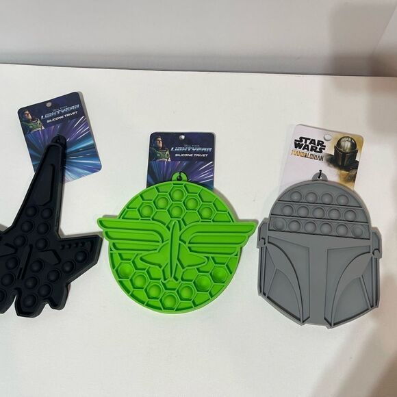 Disney Star Wars and Buzz Lightyear Silicone Trivets Set of 3 NWT - Picture 2 of 6